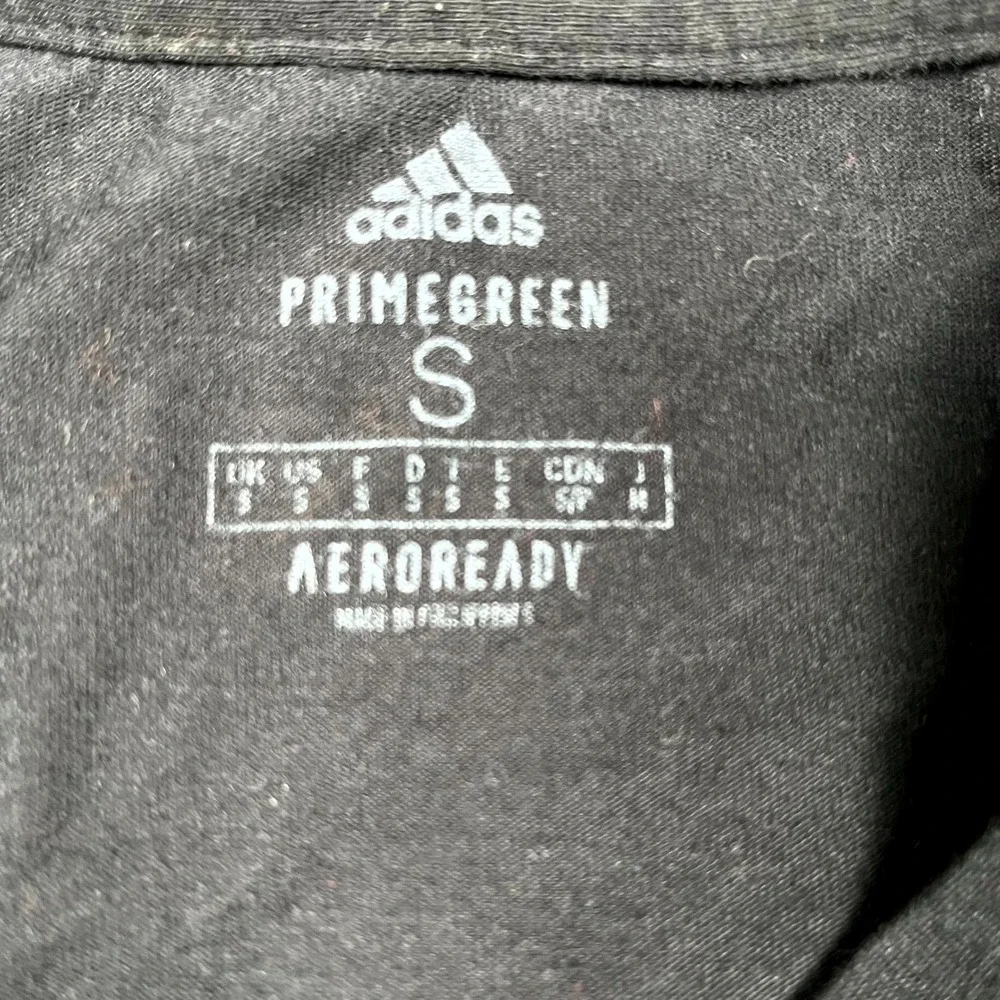 Adidas Primegreen T Shirt Mens Small Black Graphic Logo Crew Neck Aeroready‎